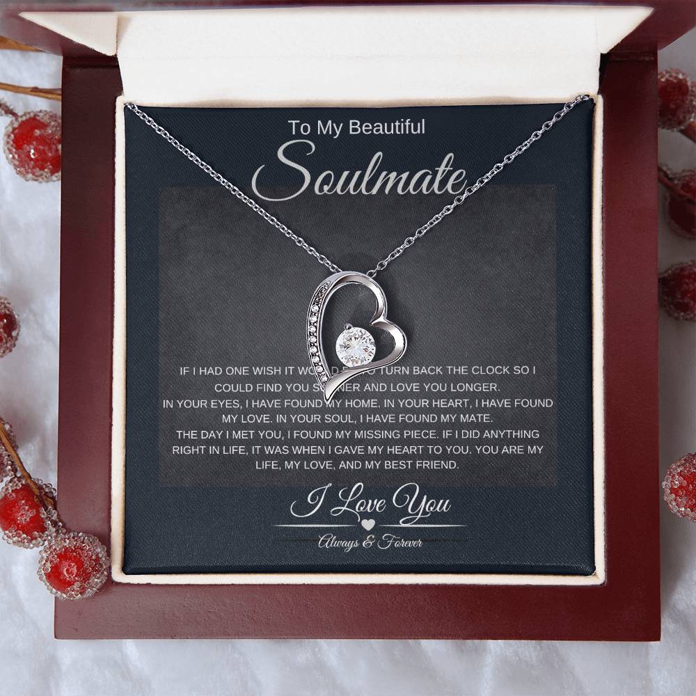 Soulmate Always & Forever Heart Necklace