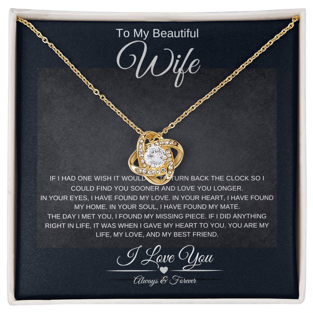 Beautiful Wife Love Knot Necklace