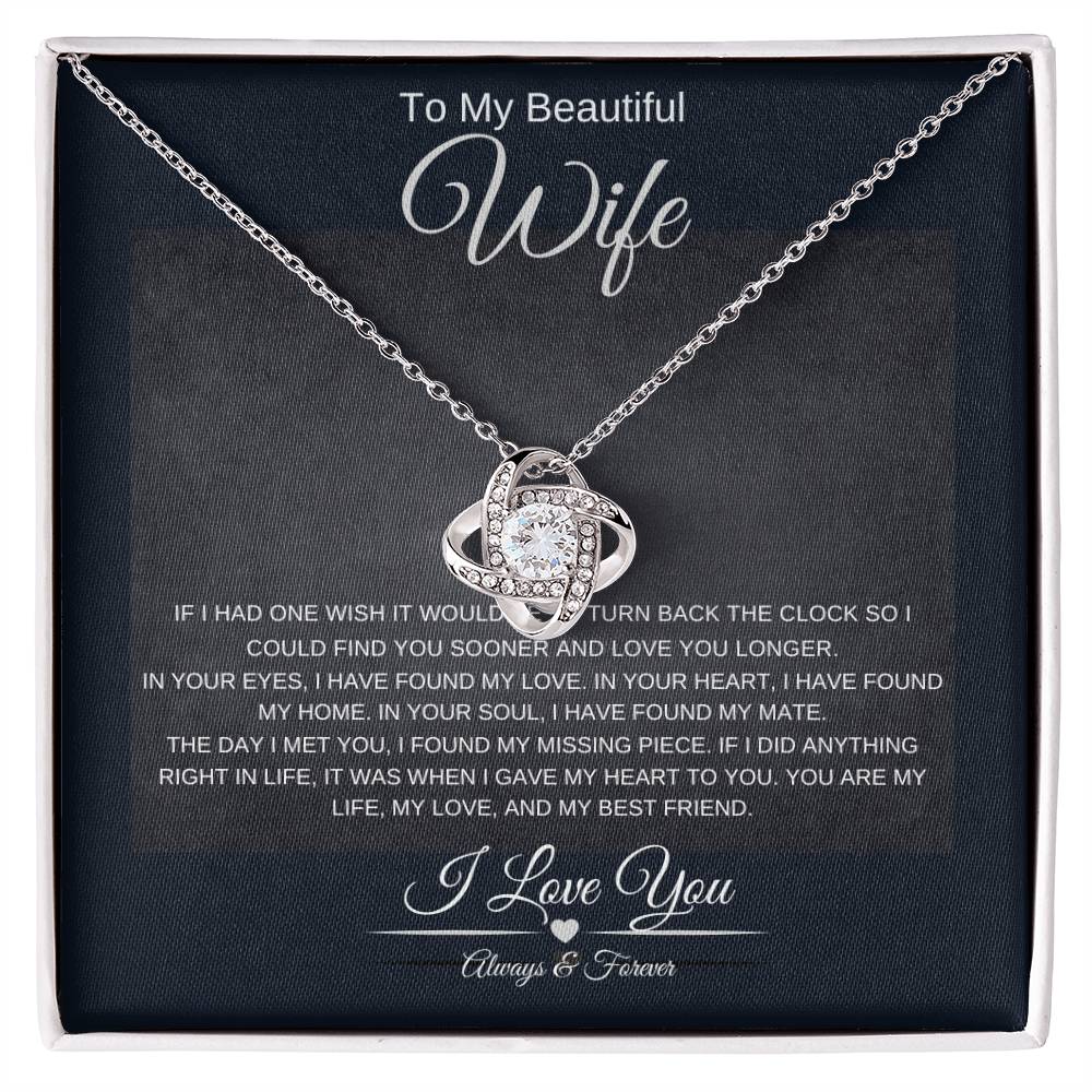 Beautiful Wife Love Knot Necklace