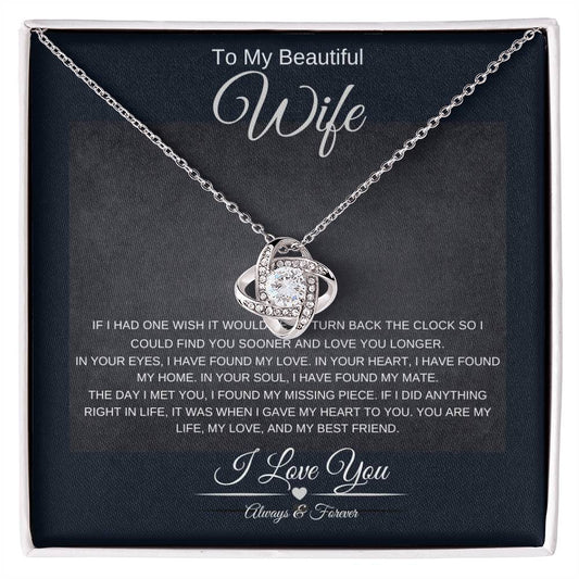 Beautiful Wife Love Knot Necklace