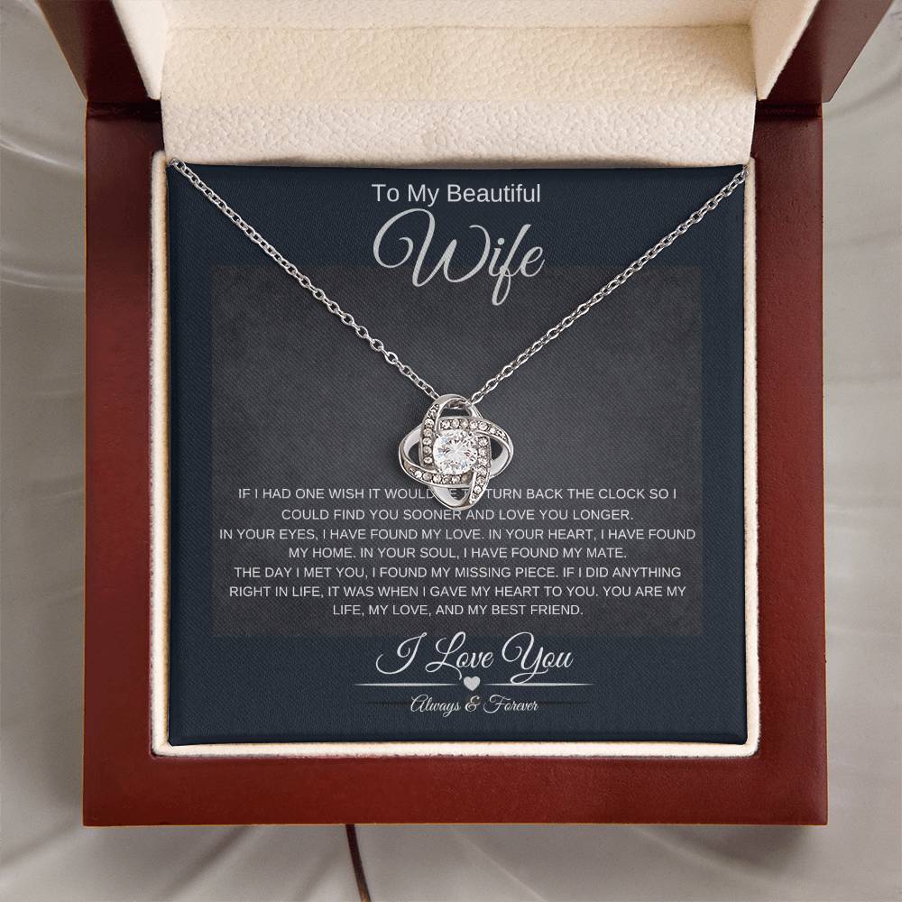 Beautiful Wife Love Knot Necklace