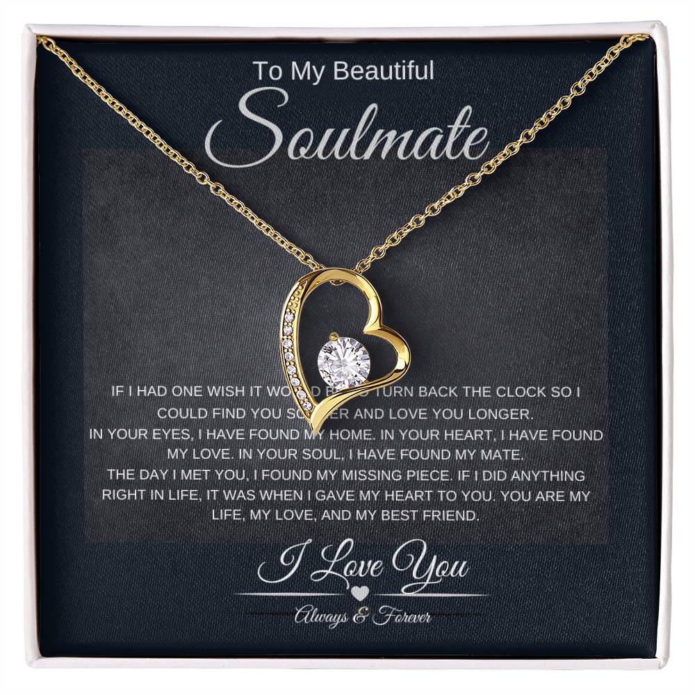 Soulmate Always & Forever Heart Necklace